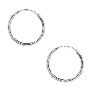 Aros De Plata 925 Argollas Lisas 15 Mm